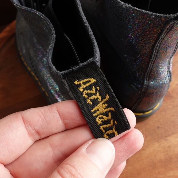 Dr. Martens Combat Boots Womens SZ 8 Gray Iridescent Pascal Lace Up 8 Eye Casual - Picture 9 of 16